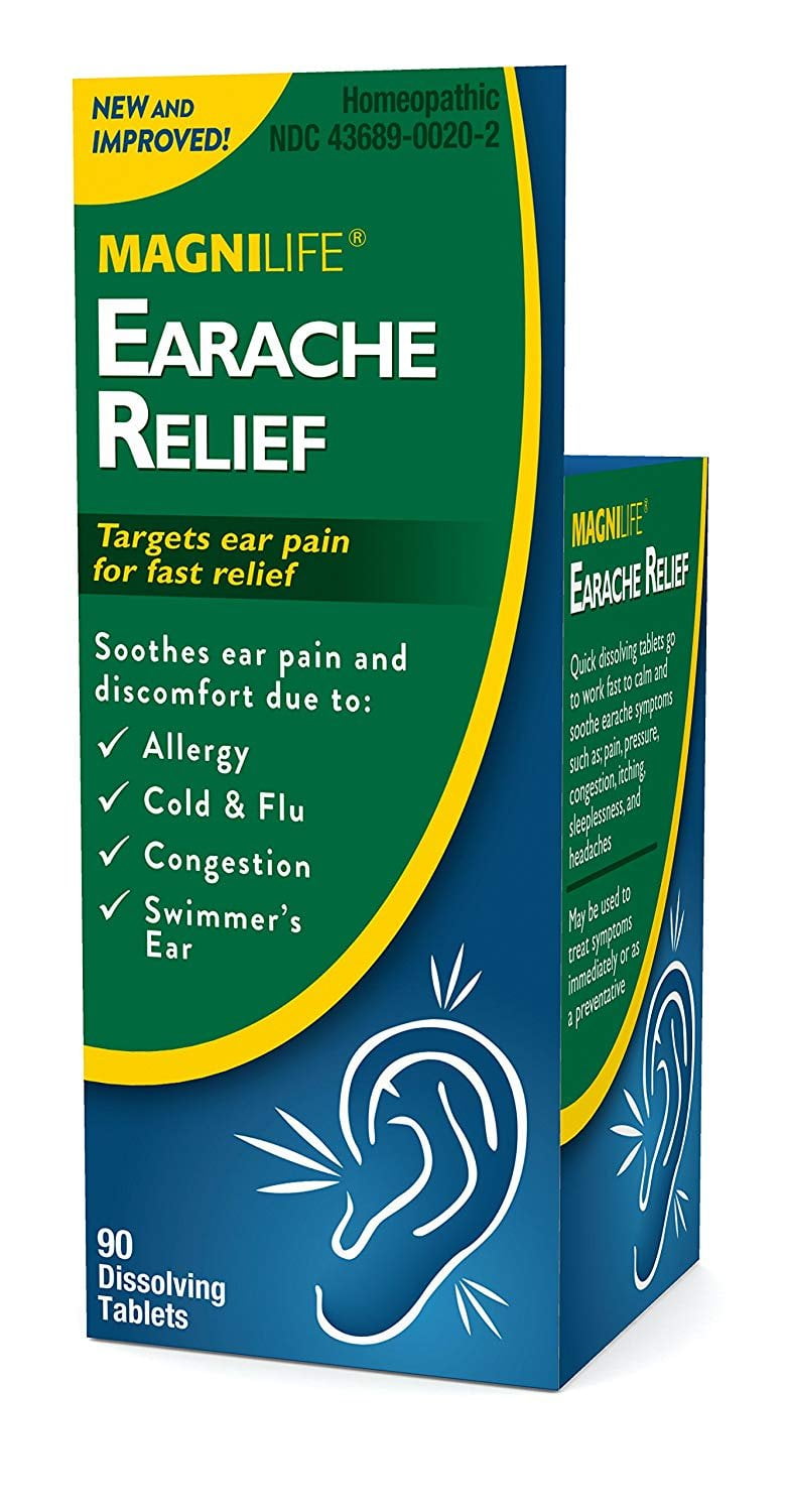 MagniLife Earache Pain and Discomfort Relief Treatments: Cold/Flu, Congestion, Swimmer's Ear and More (90 Tablets)