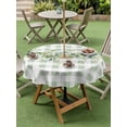 thumbnail image 4 of Outdoor Tablecloth with Umbrella Hole for Patio/Picnic/Party/Camping, Eucalyptus Leaves Waterproof Table Cloth Round Cover Washable, Green Plaid Farmhouse Watercolor (Dia 54"), 4 of 8