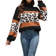 thumbnail image 1 of Chandail de Noël pour Femmes, Tricoté, Mode, Mi-Long, Col Rond, Imprimé, Cardigan Chaud, Décontracté, 1 of 7