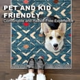 thumbnail image 7 of iOhouze Area Rug 3'x5' Washable Rugs Kitchen Rugs Ultra Soft Print Distressed Geometric Thin Bedroom Rug for Entryway Living Room, Teal, 7 of 7