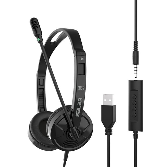 Amdohai H58 Casque Filaire pour Ordinateur Bureau Léger Réduction de Bruit avec Microphone