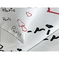 thumbnail image 4 of Ambesonne Eiffel Tower Quilted Bedspread Set 3 Pcs, Popular Paris Saying, Queen Size, Red Black White, 4 of 5