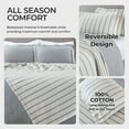 thumbnail image 4 of Superior Valencia Reversible Cotton Matelasse Bedspread Set, California King, Blue, 4 of 11