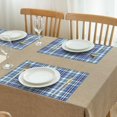 thumbnail image 3 of Blue White and Yellow Checkered Pattern Summer Placemats Table Placemats Set Of 4-Linen Kitchen Washable Placemats Table Mats 11.8"x17.7" Non-Slip Heat Resistant, 3 of 6