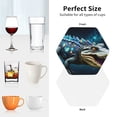 thumbnail image 6 of Vsdgher Starry Sky Colorful Crocodile Leather Coasters for Drinks, Durable Drink Coasters 4 Set for Tabletop Protection, Luxurious Home Décor and Housewarming Gift ( {designName})Hexagon, 6 of 6