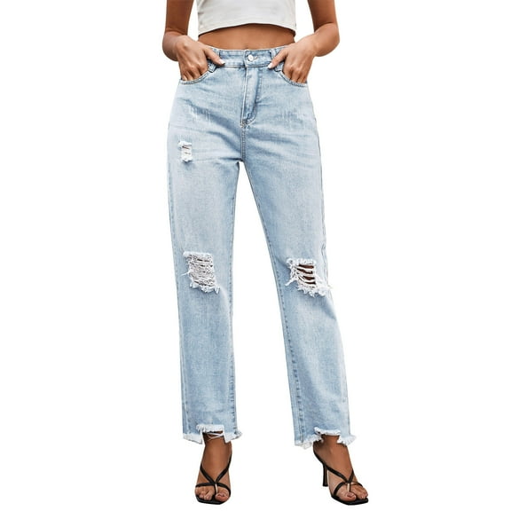 Vedolay Plus Size Womens Jeans Summer Womens Casual Jeans Denim Pants BU1,2XL