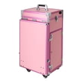 thumbnail image 6 of Rolling Manicure Desk Makeup Train Case, Pink Travel Cosmetic Trolley, Storage Organizer With Remote Control, 6 of 25