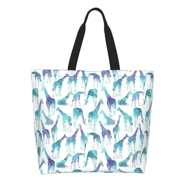 Balery Cool Giraffe Bolsa Tote Estilo Estético con Cremalleras, Bolsa de Hombro, Bolsa de Compras Grande y Plegable