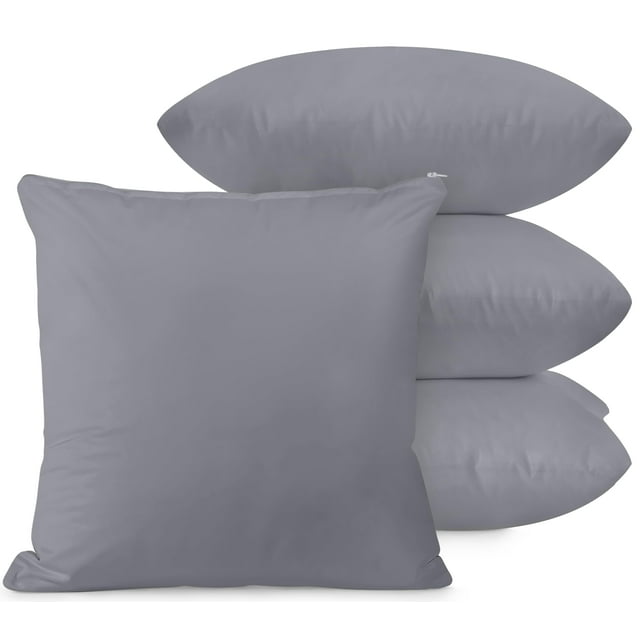Protectores de almohada Utopia Bedding, impermeables, 26 x 26 cm, color gris, paquete de 4