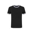thumbnail image 4 of Mens Short Sleeve T-Shirts Crewneck Casual Cotton Shirt Contrast Collar Summer Basic Tops,Black L, 4 of 4