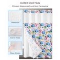 thumbnail image 2 of No Hook Cloth Fabric Shower Curtain with Snap in Liner, Ocean Blue Shell Waterproof Shower Curtains Set with See Through Top Window, Multi Coastal Starfish Sea Conch Bath Curtains Shower 36"x78", 2 of 6