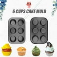 thumbnail image 3 of Travelwant 1/2Pcs 6-Cup Muffin Pan,Non-Stick Cupcake Bakeware Pan,Premium Non-Stick Bakeware Standard Muffin and Cupcake Pan, Carbon Steel Muffin Tray Standard Baking Mold for Oven Baking,Pie, 3 of 7