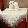 thumbnail image 7 of White Lace Embroidered Soft Tablecloth Nightstand Scarves Wedding Banquet Home Decoration,Square, 7 of 7