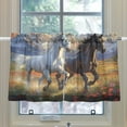 thumbnail image 4 of Ryvnso Horses on Field Half Curtains Sets Tier 2 Panels Short Curtain Rod Pocket 27"W x 36"L, 4 of 7