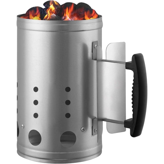 Charcoal Chimney Starter BBQ Grill Lighter Barbecue Fire Starter Grilling for BBQ Charcoal Grill Briquette Coal Fire Starter Chimney for Grills Outdoor Cooking Charcoal Can Accessories