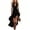Black, variant on AJGRHE Womens Linen Halter Neck Dress, Tie Back Straps High Low Ruffle Hem Western Style Casual Daily Wear Green S