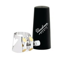 Vandoren Optimum Ligature and Plastic Cap for Bass Clarinet; Silver-Plated; Includes 3 Interchangeable Pressure Plates