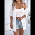 thumbnail image 4 of Cárdigan de Crochet de Verano para Mujer, de Corta, Estilo Bohemio, de Punto, de Gran Tamaño, con Abertura Frontal, Color , Talla M, 4 of 10