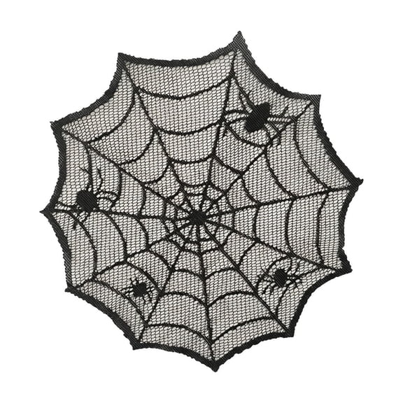 Halloween Placemat,Black Spiderweb Design Table Mat Decorative Table Protector for Dining Room Living Room Countertop 11.81 Inch