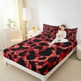 thumbnail image 4 of jejeloiu Chic Cheetah Print Queen Sheet Sets,Wildlife Leopard Flat Sheet,Red Black Queen Fitted Sheet For Men Women,Breathable Home Decor,4pcs, 4 of 7