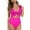 Hot Pink, variant on Babysbule Swimsuits for Women Women's Bikini Solid Set Swimsuit One Piece Filled Bra Swimwear Beachwear