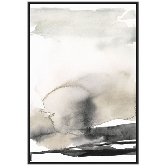Amanti Art Ebony Horizon Triptych III Framed Canvas Wall Art Print