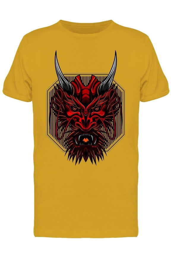 Red Dragon Furious Face   T-Shirt Men -Image by Shutterstock, Male Medium