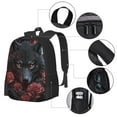 thumbnail image 4 of Daiia Rose Full Moon Black Wolf Backpack for Men and Women -Durable Backpack Large Capacity, Water-Resistant Bag with Adjustable Straps and Laptop Compartment, 4 of 9