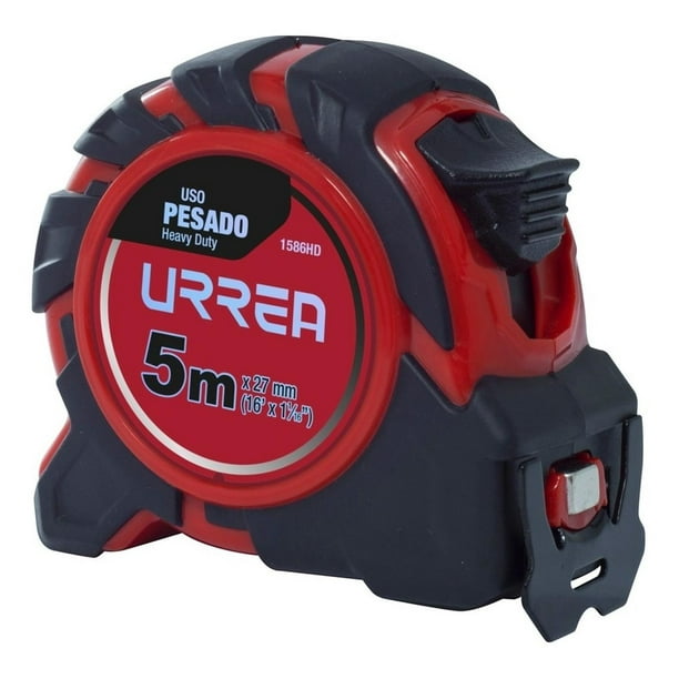 Flexómetro Heavy Duty 5mx27mm Abs+tpr Acero 1586hd Urrea Urrea 1586HD