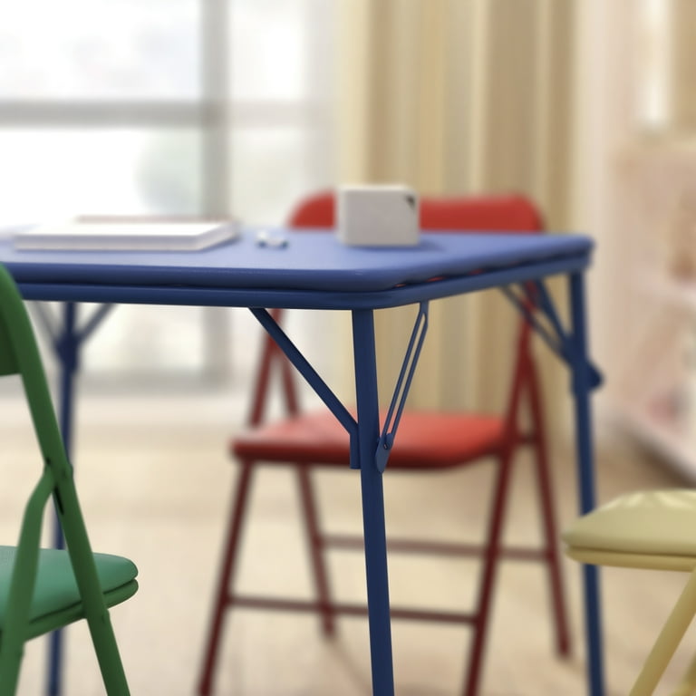 HBCY Creations 5 Piece Kid s Folding Table and Chairs Set