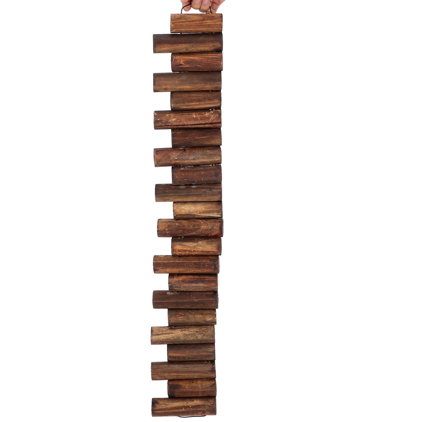LABRIMP Wooden Garden Fence Brown Durable Landscape and Yard Edging Border for Plants