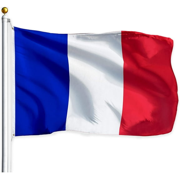 France Flag 3x5 Outdoor - Oxford Nylon Flags (3x7 FT) - Vivid Color and Fade Proof - Canvas Header and Double Stitched