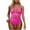 Hot Pink, variant on One Piece Swimsuit for Teens Women's Solid Color Fashion Swimsuit Halter Criss Cross Neck Swimsuit Adjustable Suspenders Backless One Piece Beach Wear