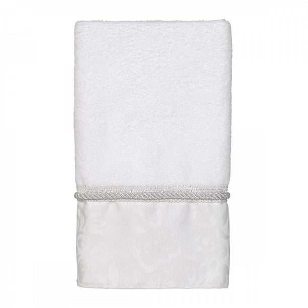Manor Hill Embroidered Fingertip Towel Optic White