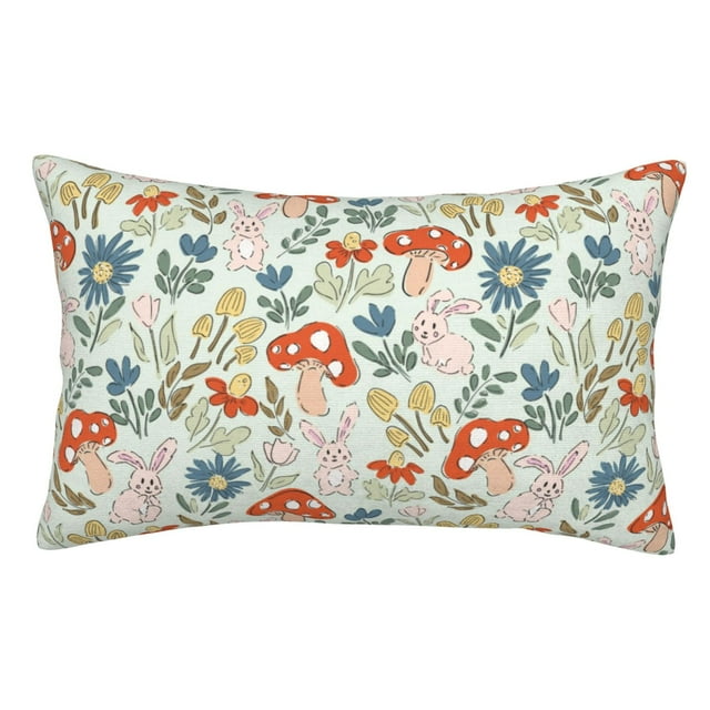 Balery Garden Of Little Bunnies Funda de Cojín Estampada, Regalos para Mujeres, Regalos de Amor para Ella, Regalos para Novia o Esposa, Funda de Almohada-16"x24"