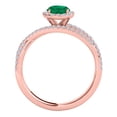thumbnail image 4 of Mauli Jewels Rings for Women 1.15 Carat Diamond And Oval Shape Emerald Ring 4-prong 10k Rose Gold, 4 of 7