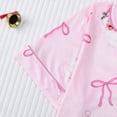 thumbnail image 6 of Sakmal Soft Christmas Pajama Set for Women Cute Button Down Pink Short Sleeve Loungewear Butterfly Bow Print V Neck Pjs Sets for Women, 6 of 9