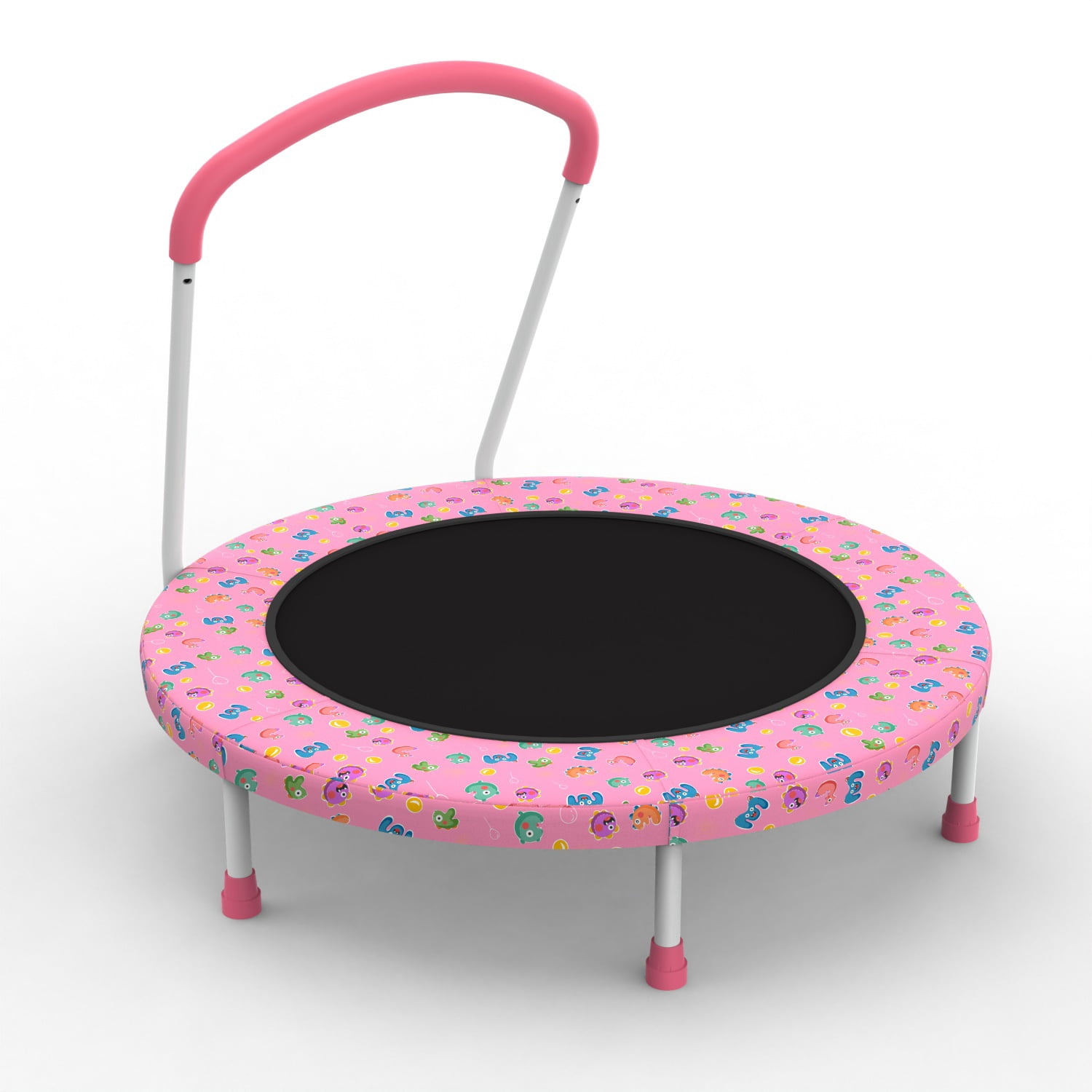 Hommoo 36" Mini Trampoline for Kids Age 1-6, Indoor/Outdoor Kid Trampoline with Handle, Pink