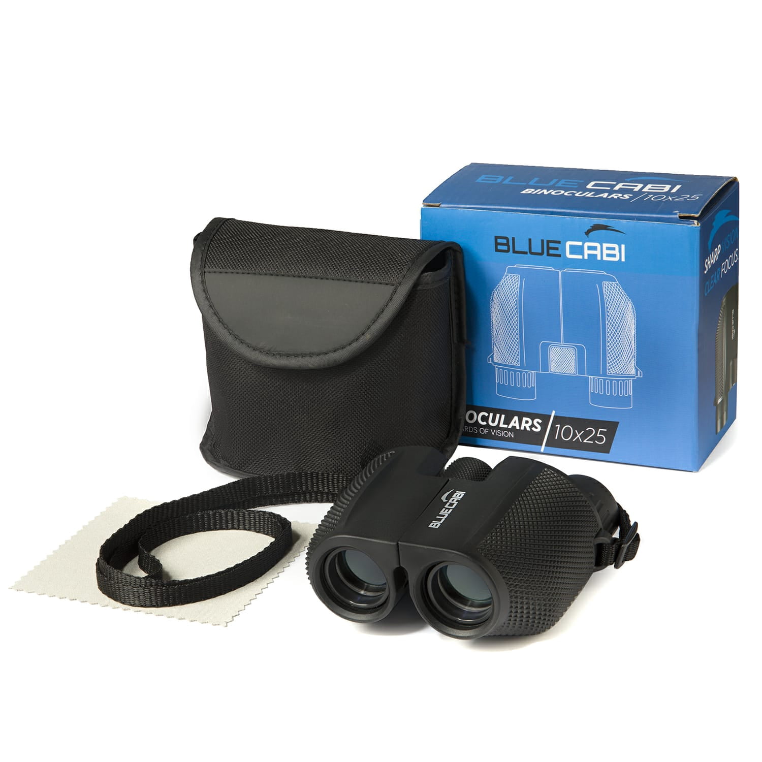 BlueCabi 10x25 Compact Binoculars - Lightweight Foldable High Powered Clear Vision Binocular - Great for Bird Watching, Outdoor Sports, Games, Concerts & More