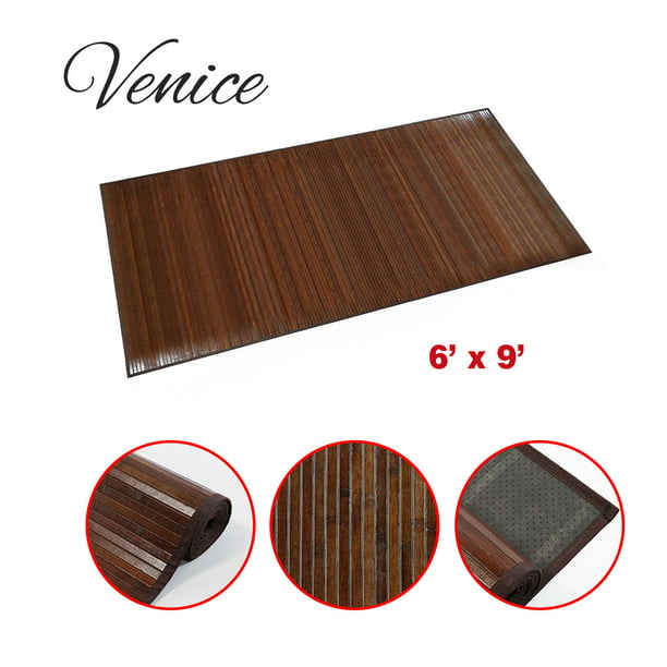 joy Soar Encommium Venice Natural Bamboo 6' X 9' Floor Mat, Bamboo Area Rug Indoor Carpet  Elegant Walnut Color - Walmart.com