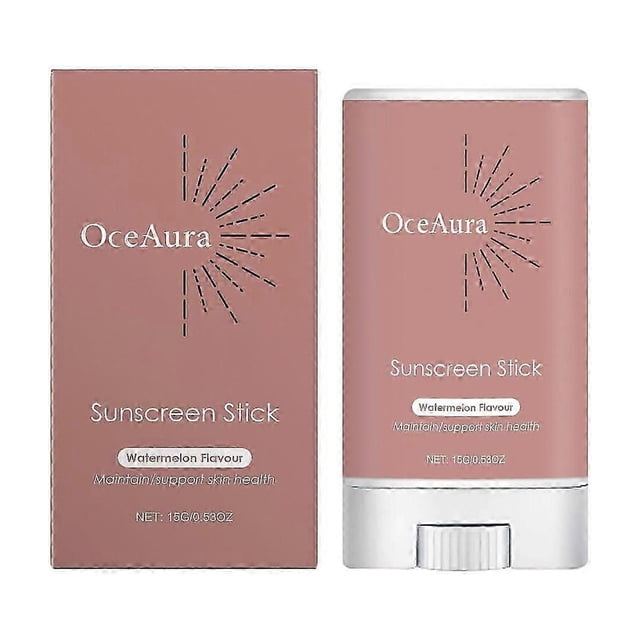 Mineral Sunscreen Stick, Sunblock Stick, Watermelon Flavour Sun Cream Stick for Face & Body, Moisturising Sun Stick, Non-Greasy Sun Protection 15g