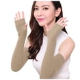 thumbnail image 4 of PMVFHDE Gloves For Cold Weather Winter Knitted Long Arm Warmer Fingerless With Thumb Hole, 4 of 7
