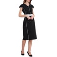 thumbnail image 4 of INSPIRAR VESTIDOS DE COLOR CONTRASTANTE PARA MUJERES HASTA LA RODILLA, VESTIDO LÁPIZ DE MANGA CORTA M NEGRO, 4 of 5