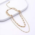 thumbnail image 4 of Pomina Worn Gold Silver Thick Chunky Fashion Chain Necklace Carabiner Lock Pendant Paperclip Link Cuban Chain Necklace for Women Men, 4 of 8