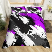 Geometric Duvet Cover Full Camouflage Bedding Set Black Blue Campaign Abstract Camo Army Beehive Comforter Cover Honeycomb Hexagon Militarily Style Room Decor Quilt Cover For Adult Man Woman