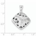 thumbnail image 2 of Sterling Silver Rhodium-plated Black & Preciosa Crystal Square Pendant, 2 of 2