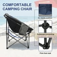 thumbnail image 4 of Folding Round Moon Camping Chair,Lawn Chair w/Cup Holder,Cooler Bag,Blue, 4 of 6