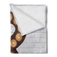 thumbnail image 2 of Symbol Soft Flannel Fleece Blanket, Abstract Design Modern Ampersand Item on Brick Wall Punctuation Marks, Cozy Plush for Indoor and Outdoor Use, 50" x 70", Coconut Orange and Brown, by Ambesonne, 2 of 5