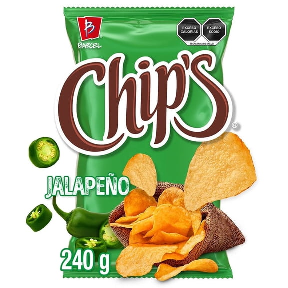 Papas fritas Barcel Chip's sabor jalapeño 240 g