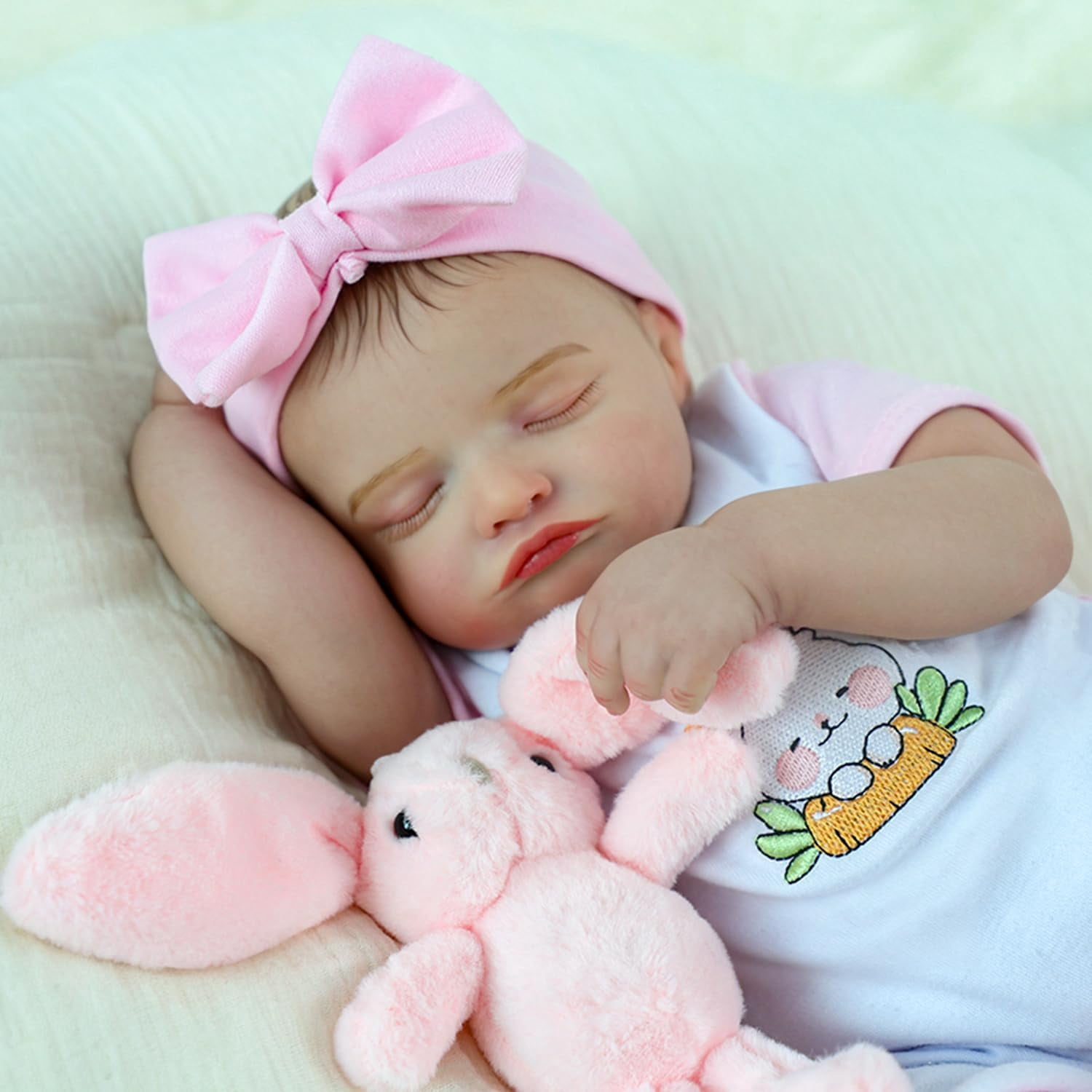 Lifelike Reborn Baby Dolls-20 inch Sleeping Realistic Newborn Baby Dolls, Soft Body with Feeding Toy